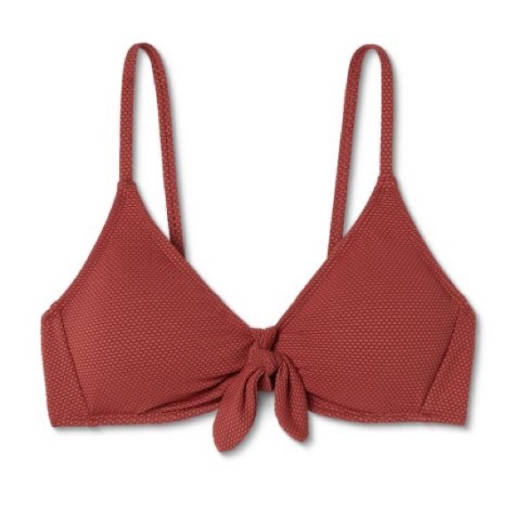 Wild Fable Tie-Front Pique Textured Bralette Bikini Top - Picture 4 of 7